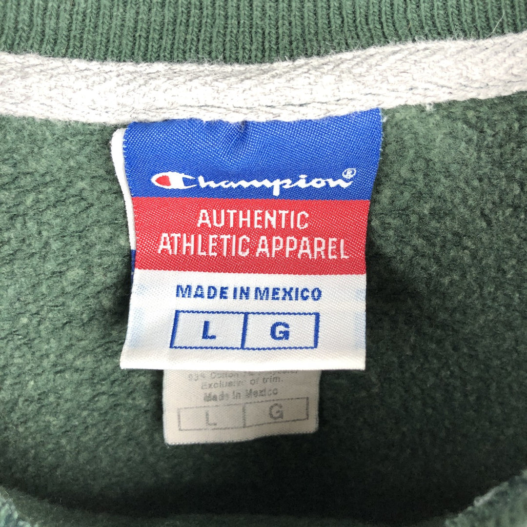 2000'S Champion Authentic Athletic Apparel sweatshirt, men's size L cotton green type Vintage Second Hand