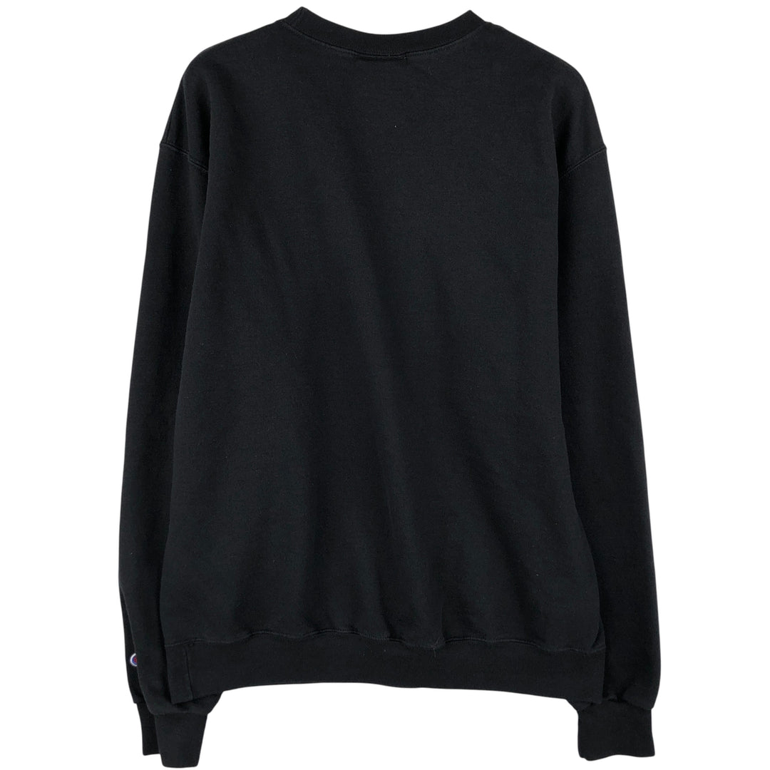 Champion Print Sweatshirt, Men's Size L cotton black type Vintage Second Hand