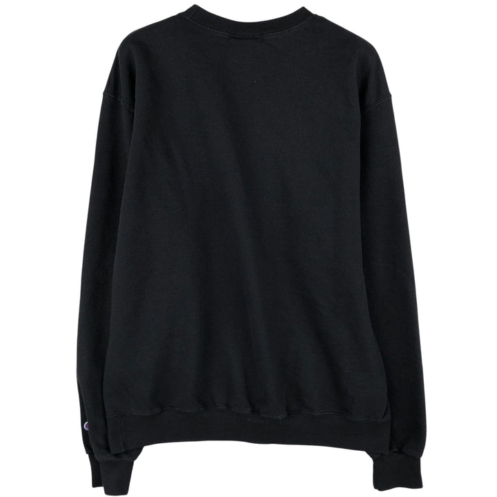 Champion Print Sweatshirt, Men's Size L cotton black type Vintage Second Hand