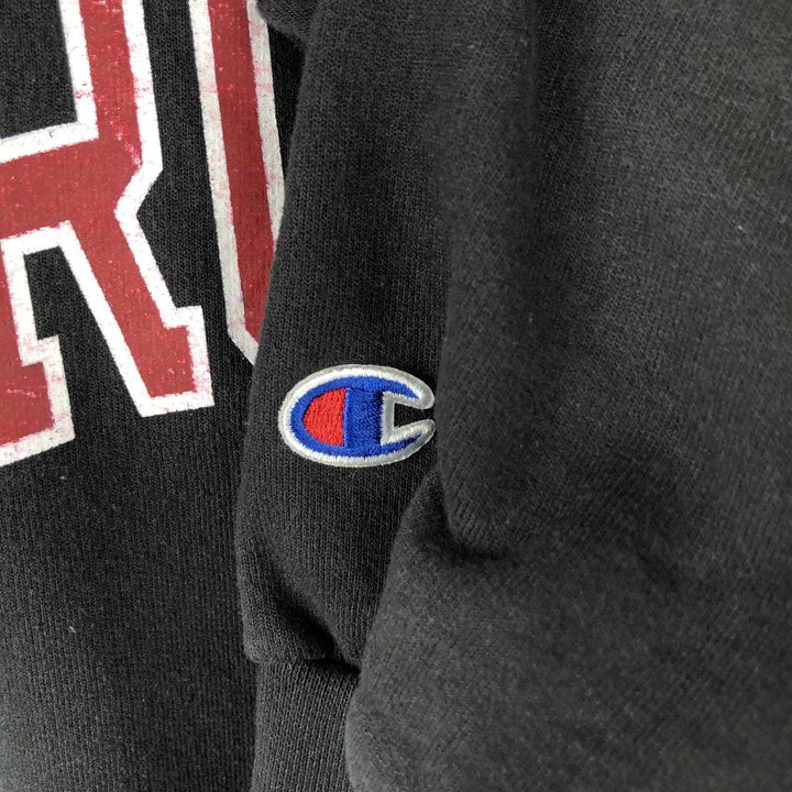 Champion Print Sweatshirt, Men's Size L cotton black type Vintage Second Hand