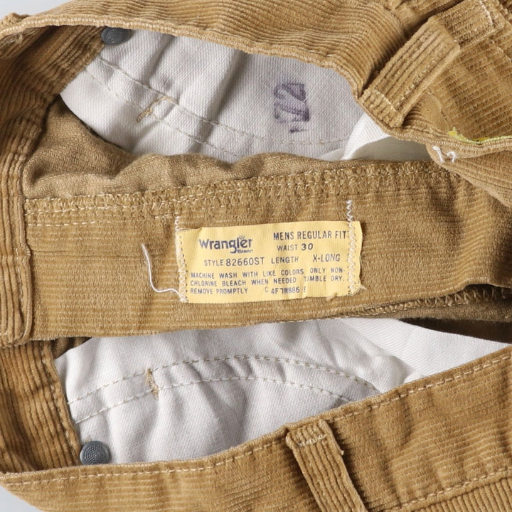 Vintage 80s-90'S Wrangler corduroy pants, made in the USA, men's size W29. cotton beige type brown Vintage Second Hand