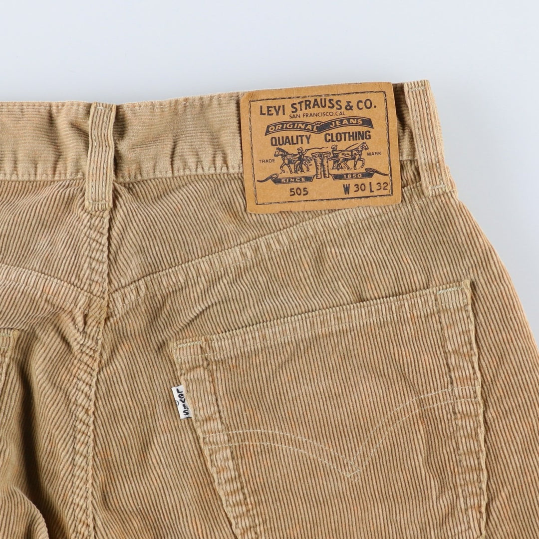 90'S Levi's 505-6923 Euro Model Corduroy Pants, Made in Italy, Men's, Size W30, Vintage cotton Beige type Vintage Second Hand