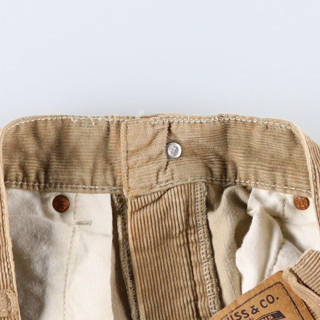 90'S Levi's 505-6923 Euro Model Corduroy Pants, Made in Italy, Men's, Size W30, Vintage cotton Beige type Vintage Second Hand