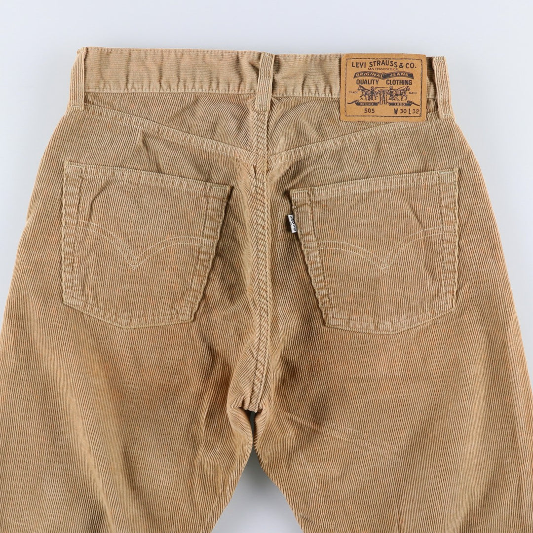 90'S Levi's 505-6923 Euro Model Corduroy Pants, Made in Italy, Men's, Size W30, Vintage cotton Beige type Vintage Second Hand