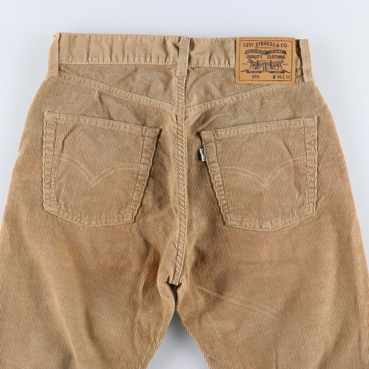 90'S Levi's 505-6923 Euro Model Corduroy Pants, Made in Italy, Men's, Size W30, Vintage cotton Beige type Vintage Second Hand