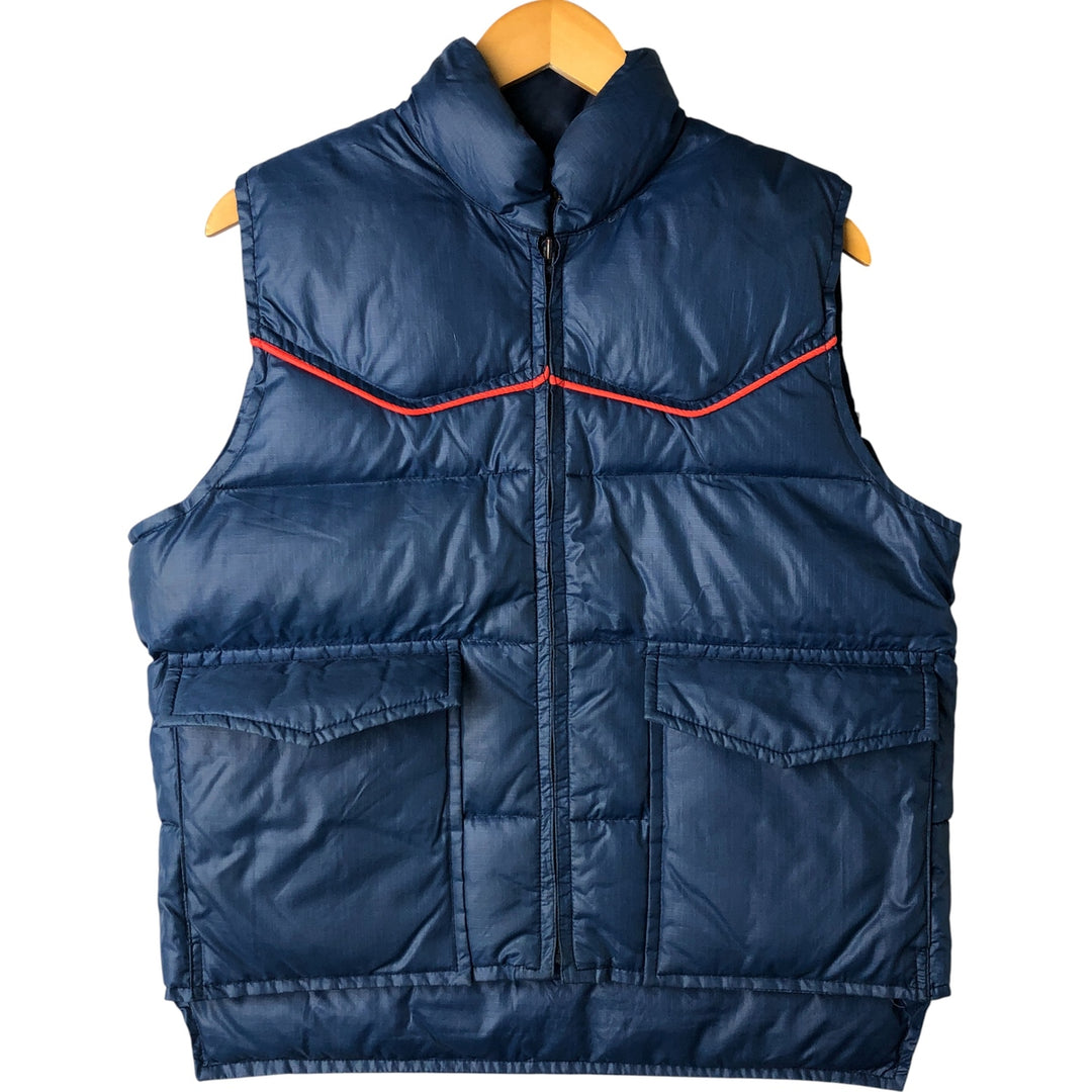 Vintage 1960'S SKI DADDLE ripstop down vest, men's size M Nylon navy blue type Vintage Second Hand