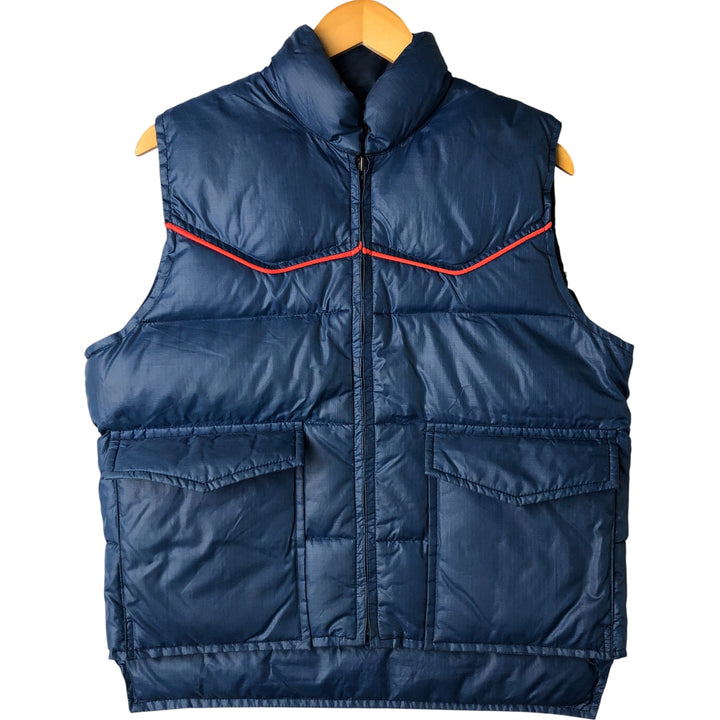 Vintage 1960'S SKI DADDLE ripstop down vest, men's size M Nylon navy blue type Vintage Second Hand