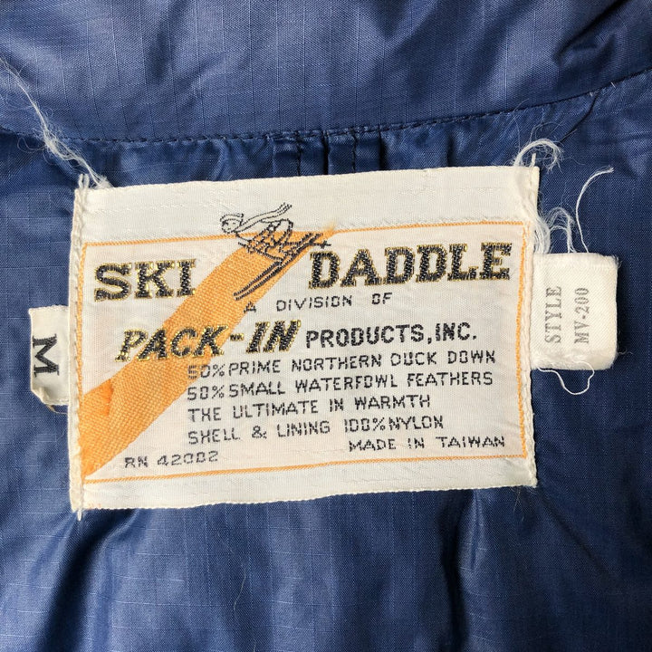 Vintage 1960'S SKI DADDLE ripstop down vest, men's size M Nylon navy blue type Vintage Second Hand