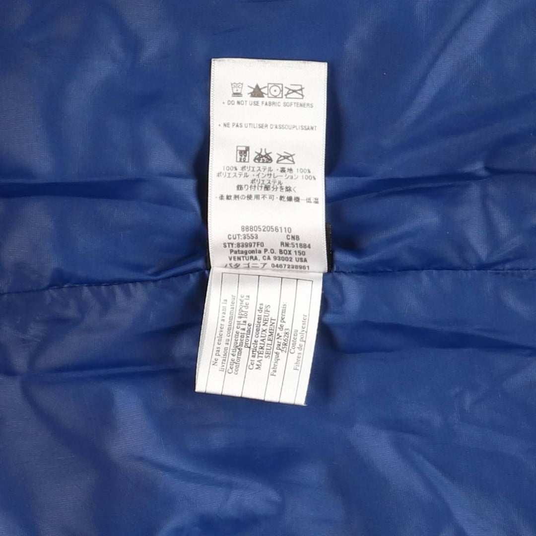 2000'S Patagonia Micro Puff Vest 83997F0, Men's Size L polyester blue type Vintage Second Hand