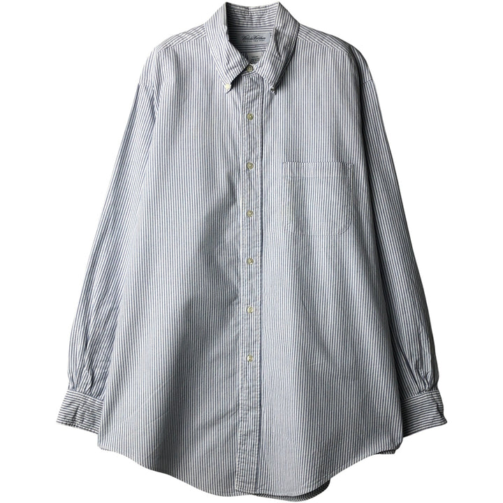 Brooks Brothers Long Sleeve Button-Down Striped Shirt Made in USA Men's Size L cotton white type Vintage Second Hand