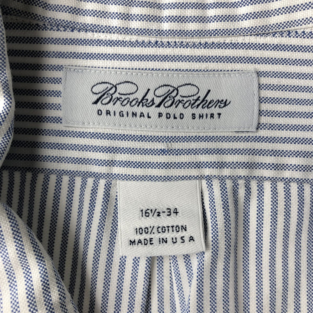 Brooks Brothers Long Sleeve Button-Down Striped Shirt Made in USA Men's Size L cotton white type Vintage Second Hand