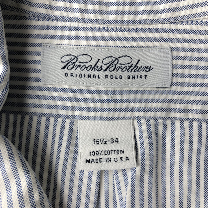 Brooks Brothers Long Sleeve Button-Down Striped Shirt Made in USA Men's Size L cotton white type Vintage Second Hand