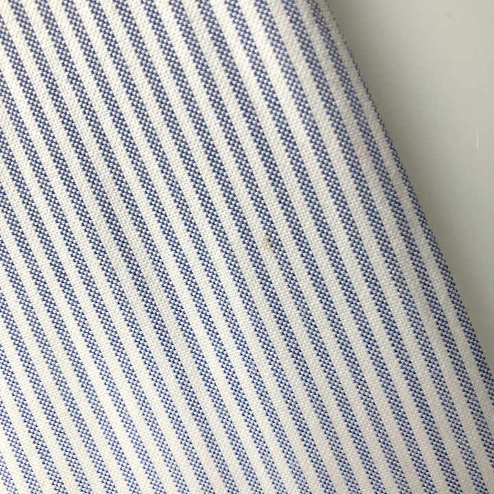 Brooks Brothers Long Sleeve Button-Down Striped Shirt Made in USA Men's Size L cotton white type Vintage Second Hand