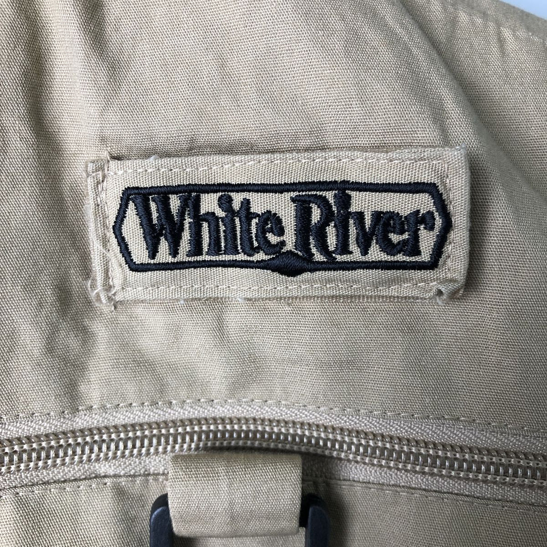 WHITE RIVER Fishing Vest Men's Size L cotton Beige type Vintage Second Hand