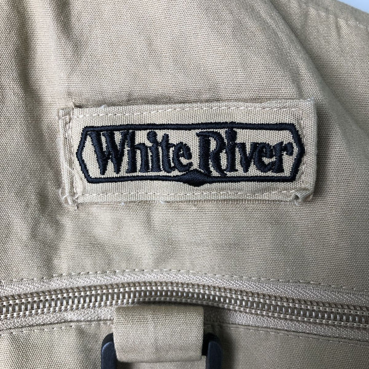 WHITE RIVER Fishing Vest Men's Size L cotton Beige type Vintage Second Hand