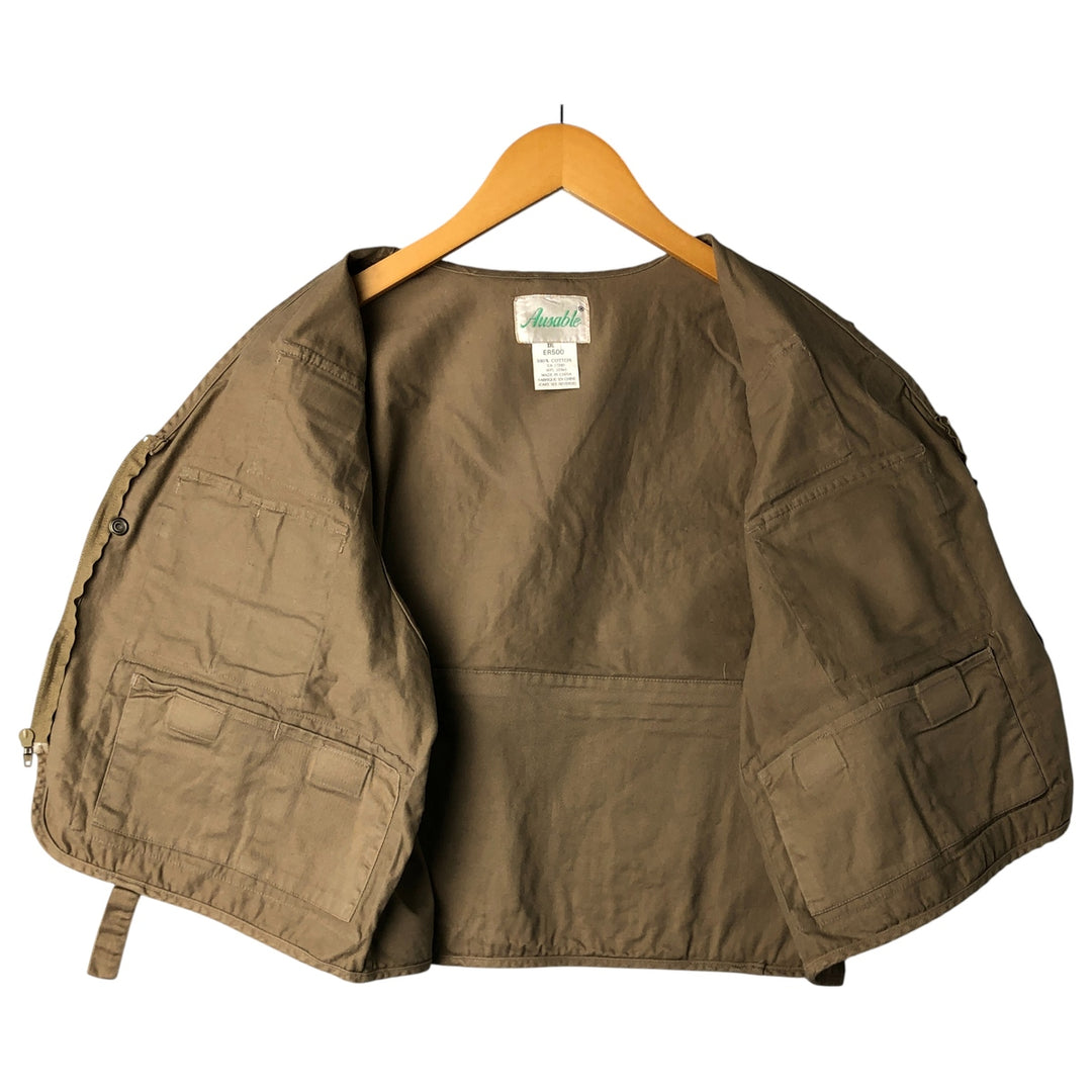 Vintage 90'S AUSABLE fishing vest, men's size XL cotton Beige type Vintage Second Hand