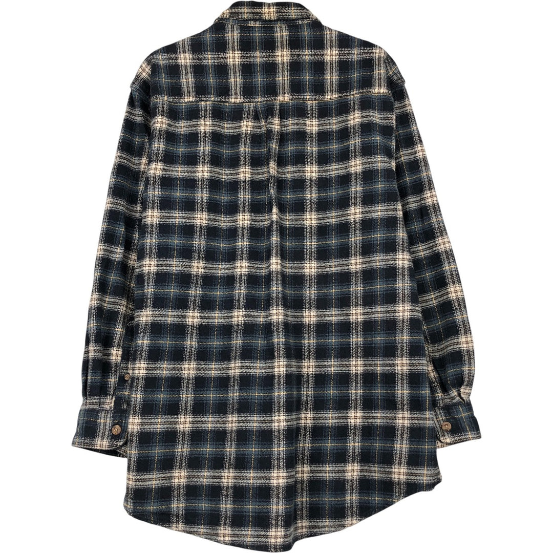 FIELD AND STREAM Long Sleeve Heavy Flannel Check Shirt, Men's Size L unclear navy blue type Vintage Second Hand