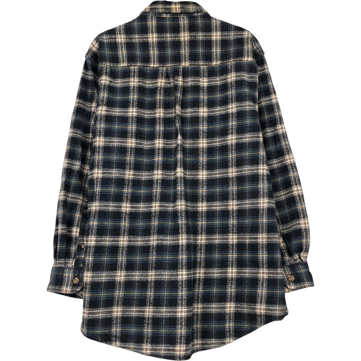 FIELD AND STREAM Long Sleeve Heavy Flannel Check Shirt, Men's Size L unclear navy blue type Vintage Second Hand