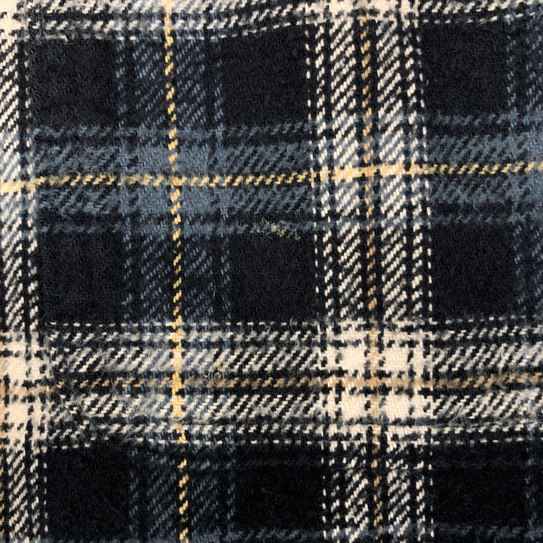 FIELD AND STREAM Long Sleeve Heavy Flannel Check Shirt, Men's Size L unclear navy blue type Vintage Second Hand