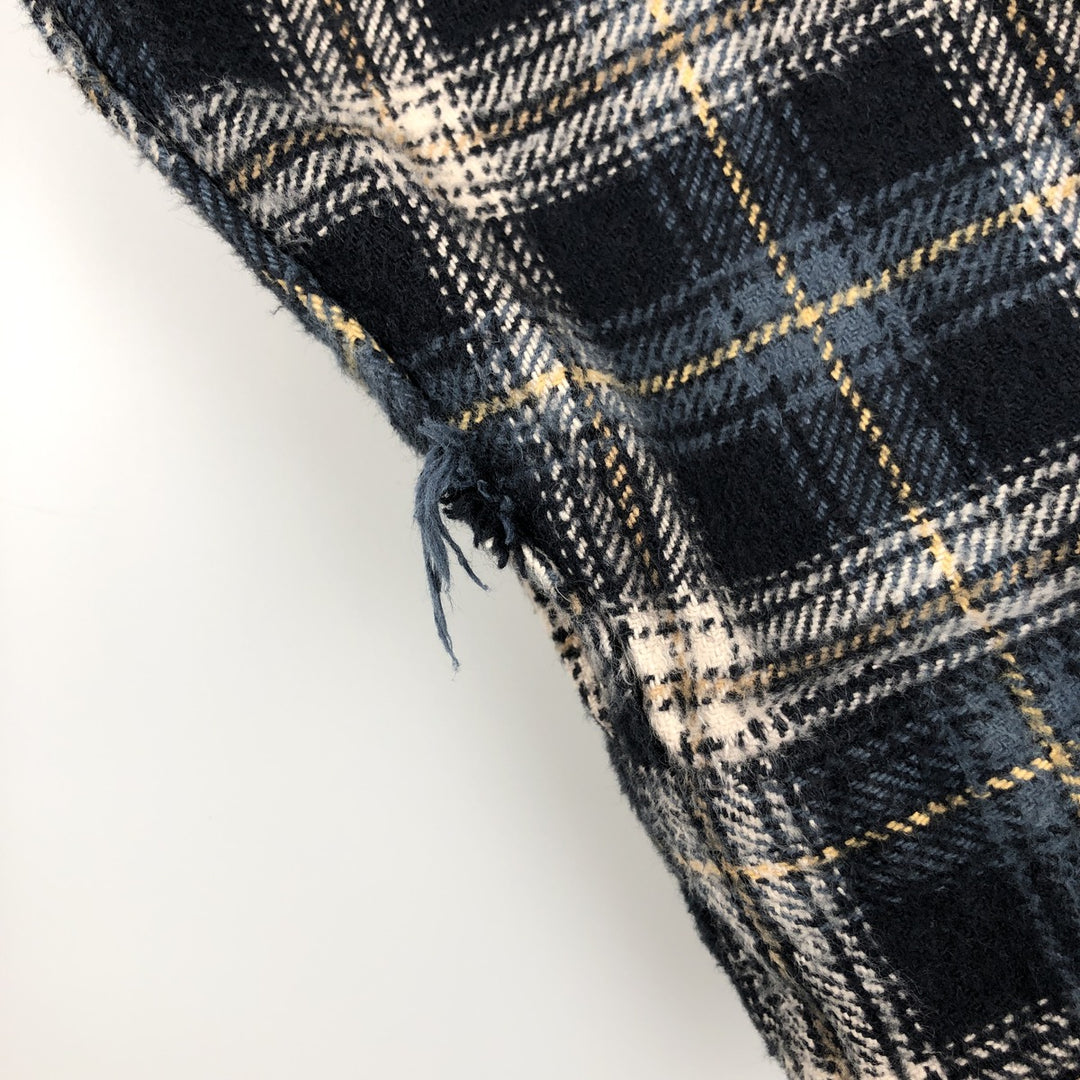 FIELD AND STREAM Long Sleeve Heavy Flannel Check Shirt, Men's Size L unclear navy blue type Vintage Second Hand
