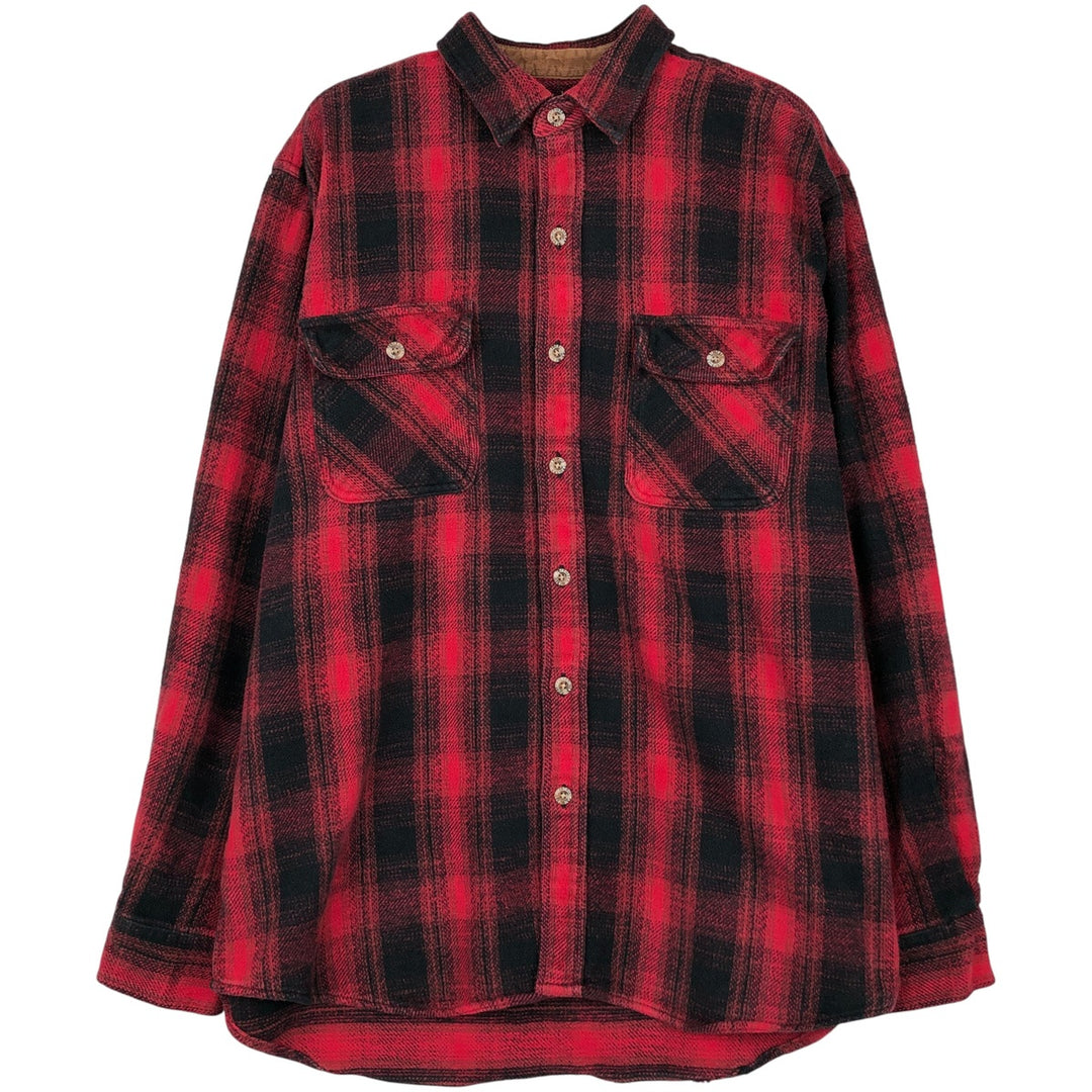 90s-00'S Vintage Field and Stream Long Sleeve Heavy Flannel Check Shirt, Men's Size XL cotton red type Vintage Second Hand