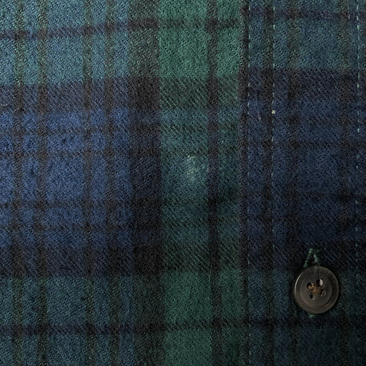 90s-00'S LL Bean Blackwatch Check Long Sleeve Button-Down Flannel Check Shirt, Men's Size L cotton Green type dark green Vintage Second Hand