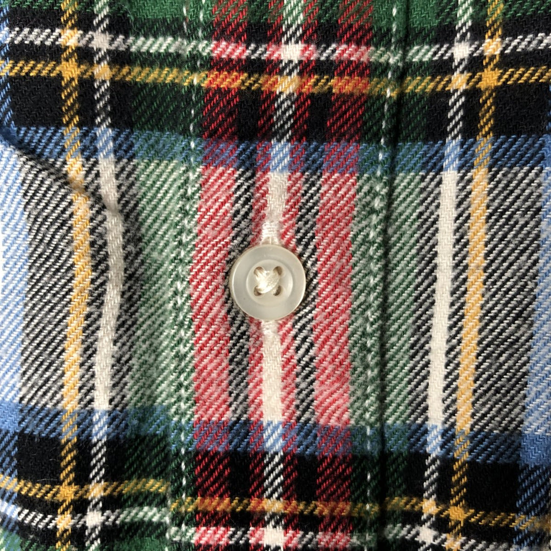 GAP Long Sleeve Light Flannel Check Shirt, Men's Size L Organic cotton green type Vintage Second Hand