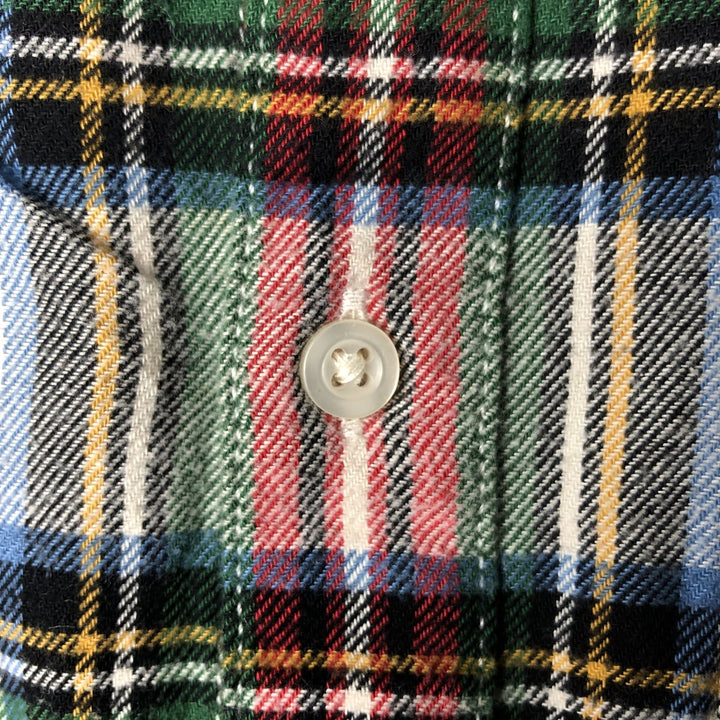 GAP Long Sleeve Light Flannel Check Shirt, Men's Size L Organic cotton green type Vintage Second Hand