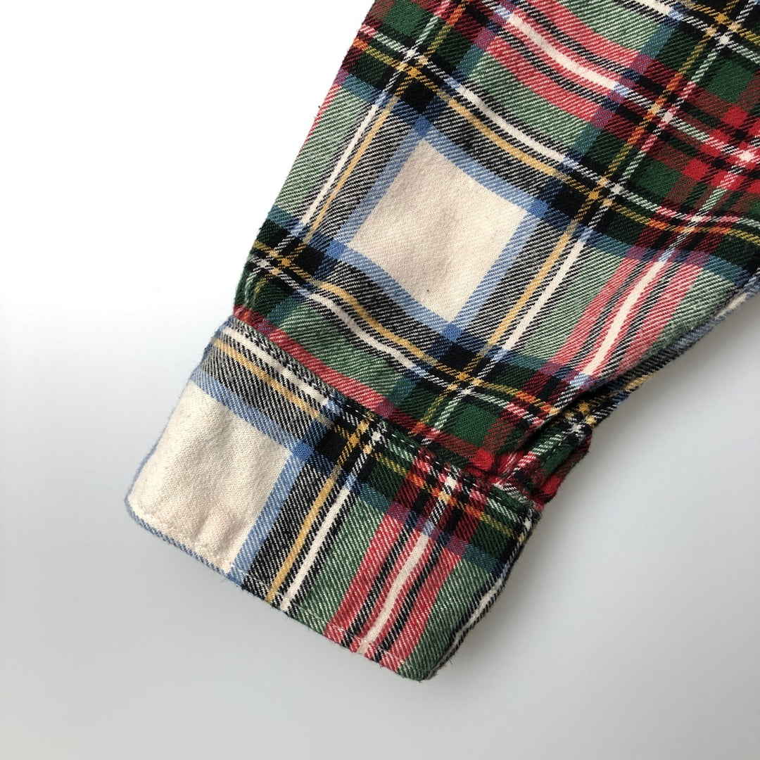 GAP Long Sleeve Light Flannel Check Shirt, Men's Size L Organic cotton green type Vintage Second Hand