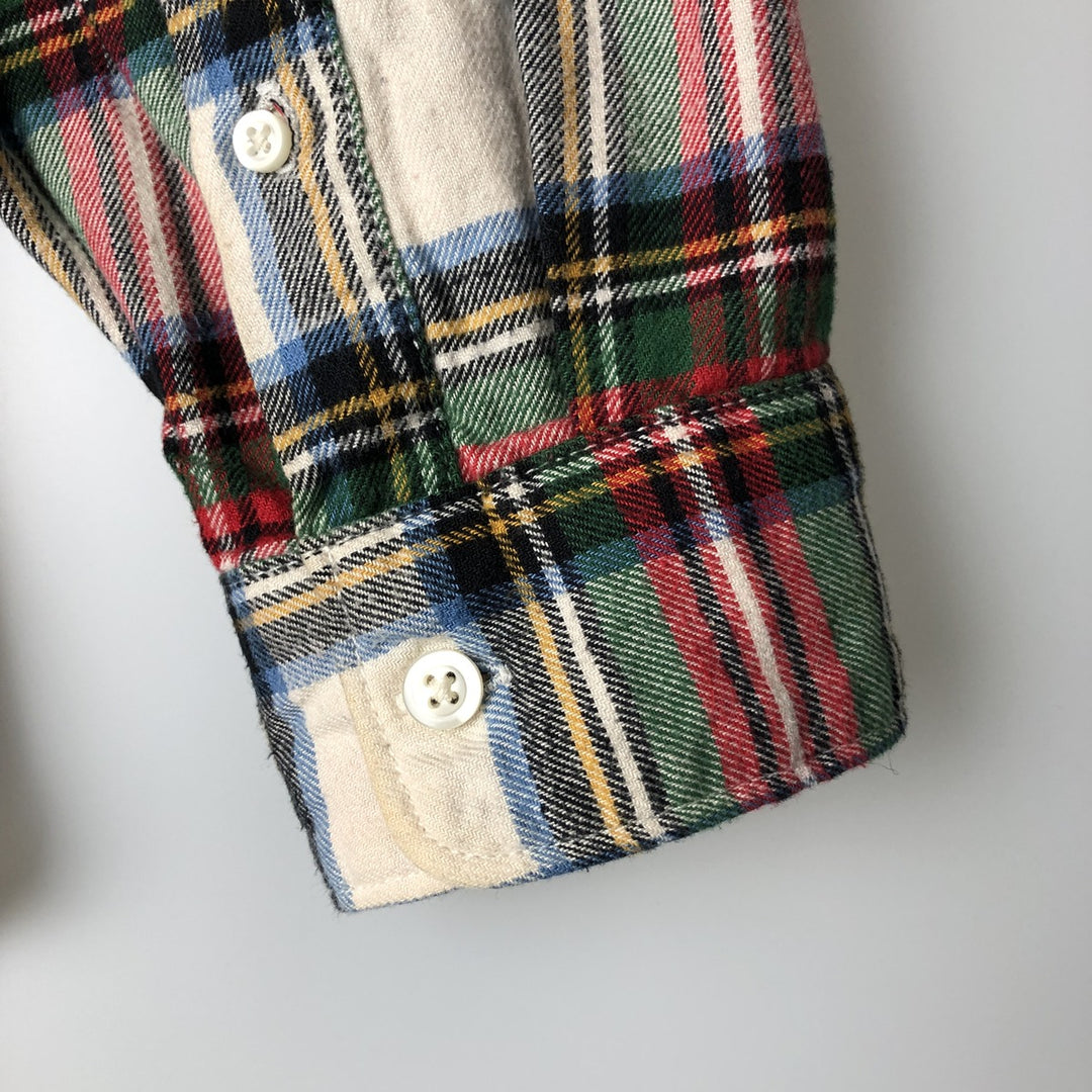 GAP Long Sleeve Light Flannel Check Shirt, Men's Size L Organic cotton green type Vintage Second Hand