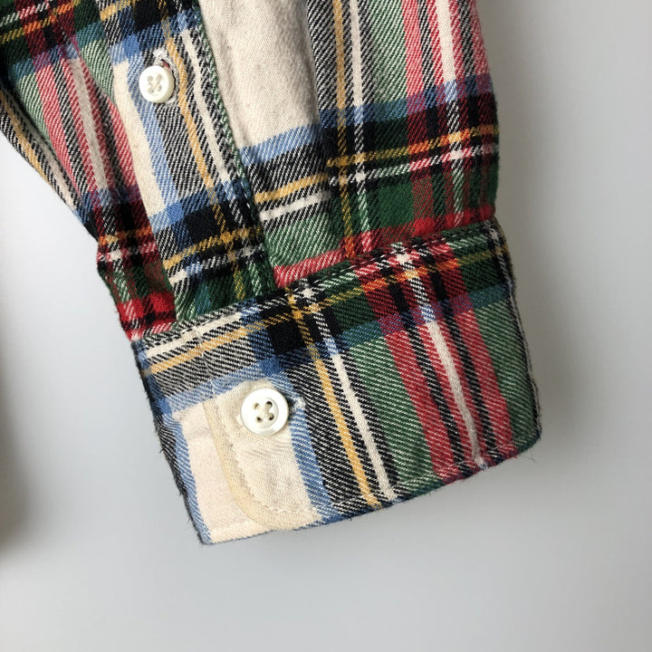 GAP Long Sleeve Light Flannel Check Shirt, Men's Size L Organic cotton green type Vintage Second Hand