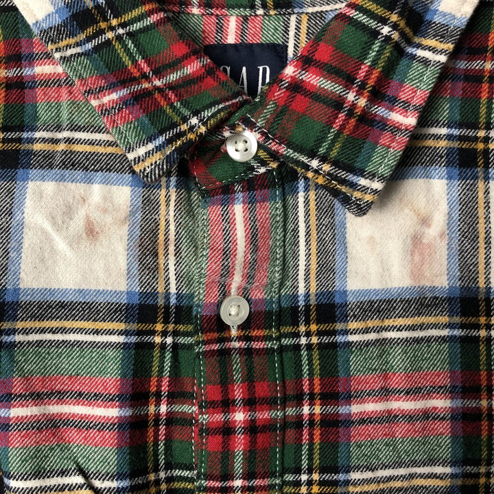 GAP Long Sleeve Light Flannel Check Shirt, Men's Size L Organic cotton green type Vintage Second Hand