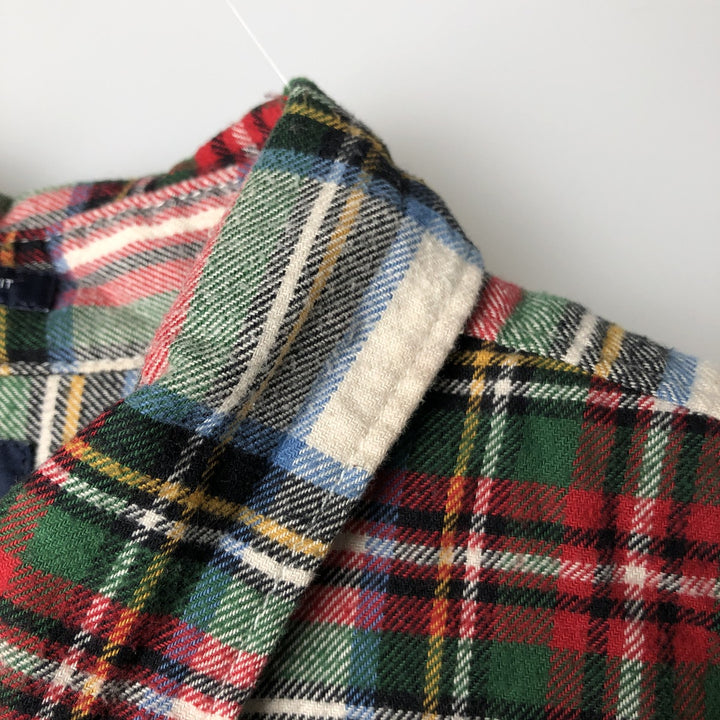 GAP Long Sleeve Light Flannel Check Shirt, Men's Size L Organic cotton green type Vintage Second Hand