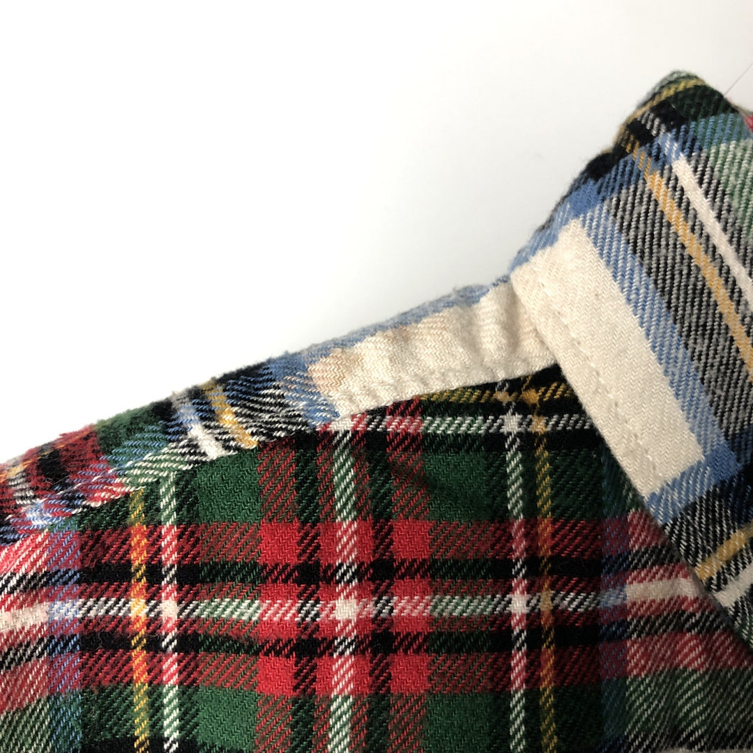 GAP Long Sleeve Light Flannel Check Shirt, Men's Size L Organic cotton green type Vintage Second Hand