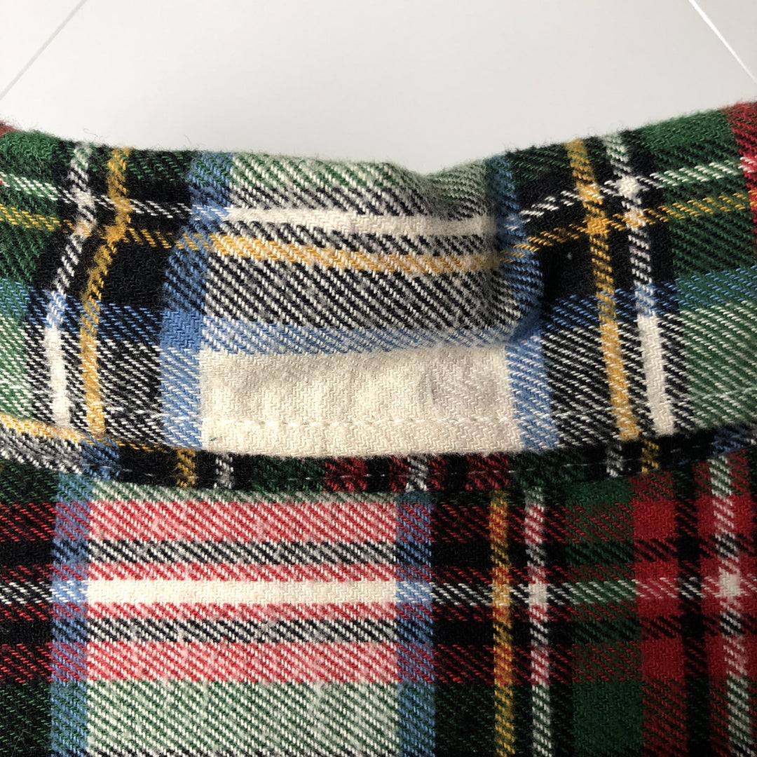 GAP Long Sleeve Light Flannel Check Shirt, Men's Size L Organic cotton green type Vintage Second Hand