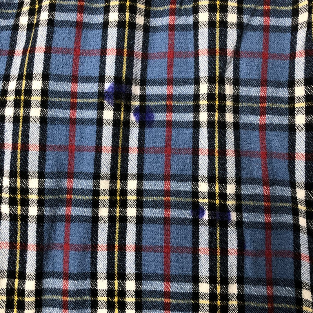 LLBean Long Sleeve Button-Down Light Flannel Check Shirt, Men's Size XL cotton blue type Vintage Second Hand