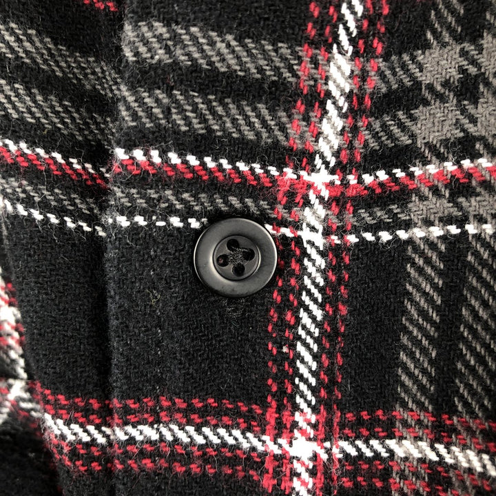 Dickies Check Pattern Long Sleeve Flannel Check Shirt, Men's Size L cotton black type Vintage Second Hand
