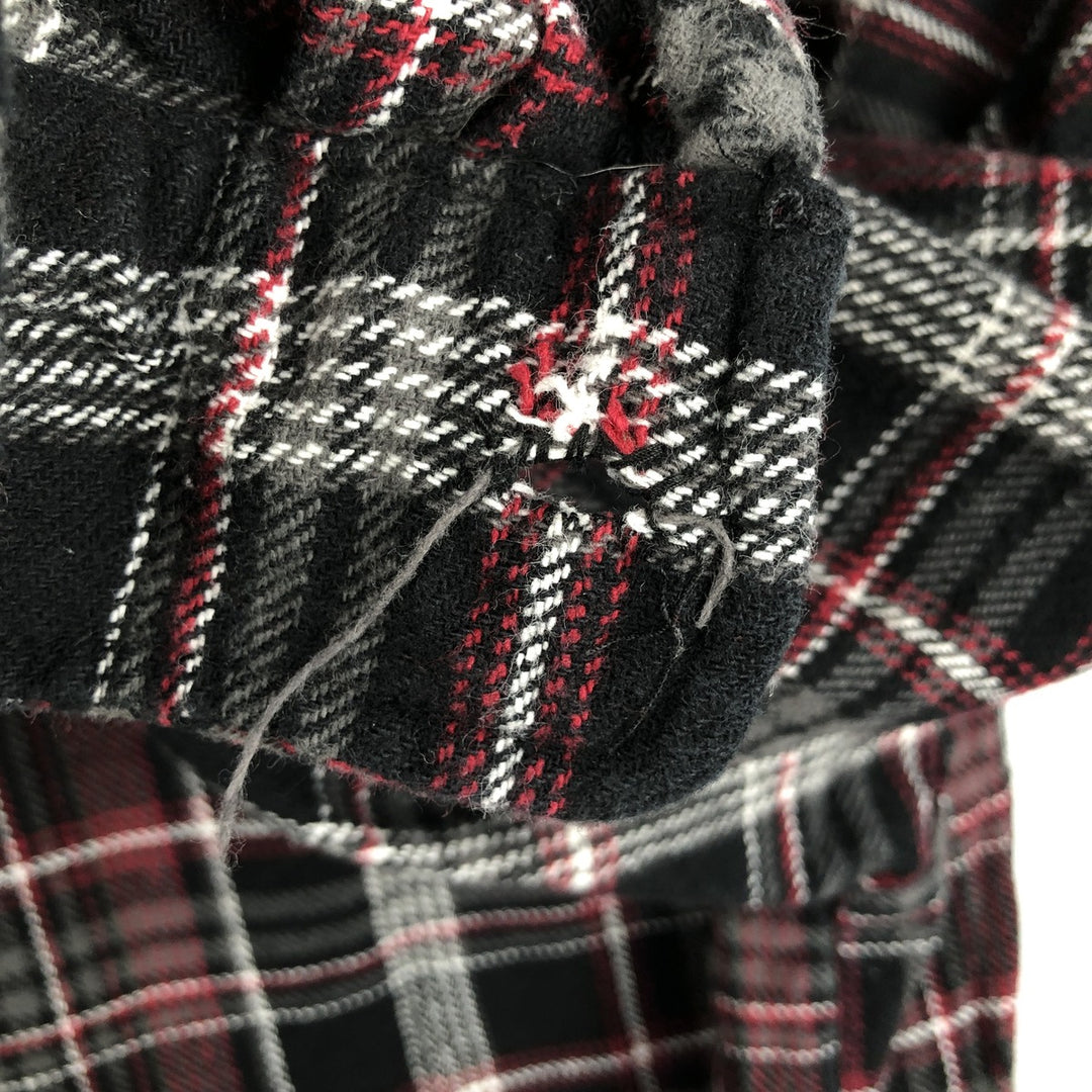Dickies Check Pattern Long Sleeve Flannel Check Shirt, Men's Size L cotton black type Vintage Second Hand