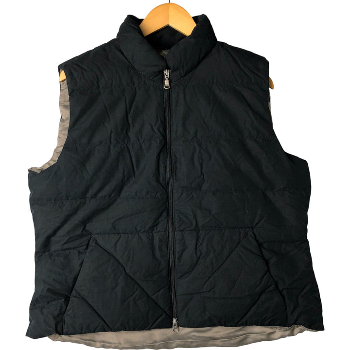 Eddie Bauer Goose Down Vest, Men's XL Size polyester black type Vintage Second Hand