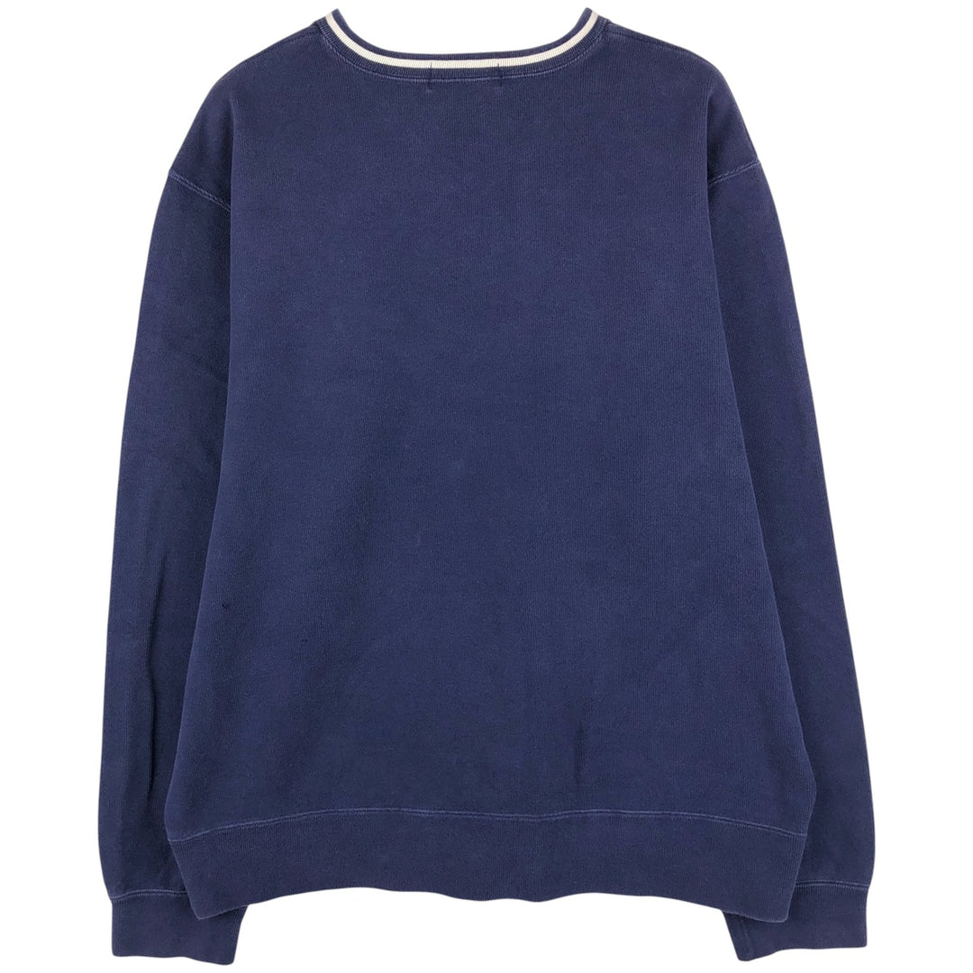 Ralph Lauren POLO by Ralph Lauren V-neck one-point logo sweatshirt, sweatshirt, men's XL size cotton navy blue type Vintage Second Hand