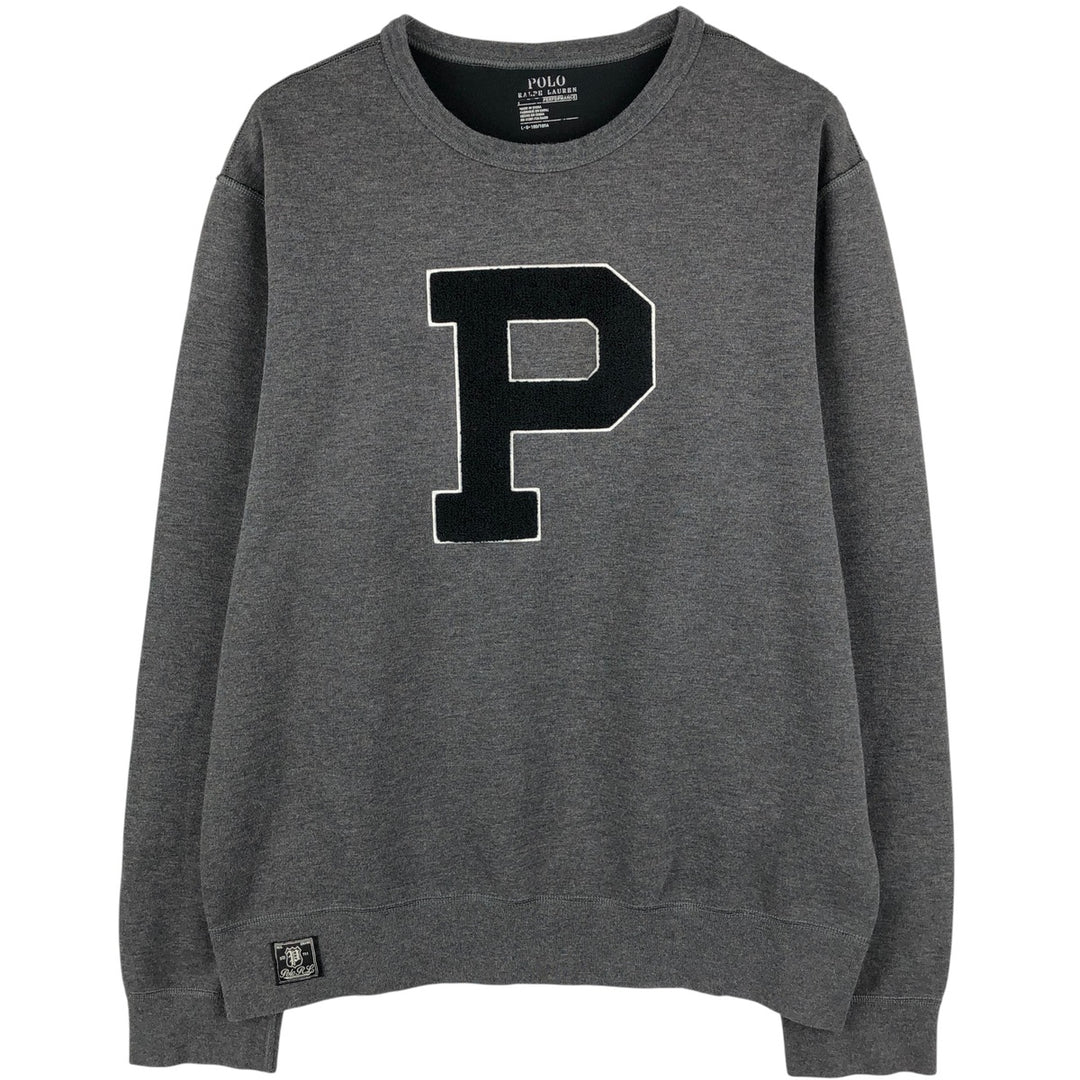 Ralph Lauren POLO RALPH LAUREN logo sweatshirt, men's size L polyester gray type Vintage Second Hand