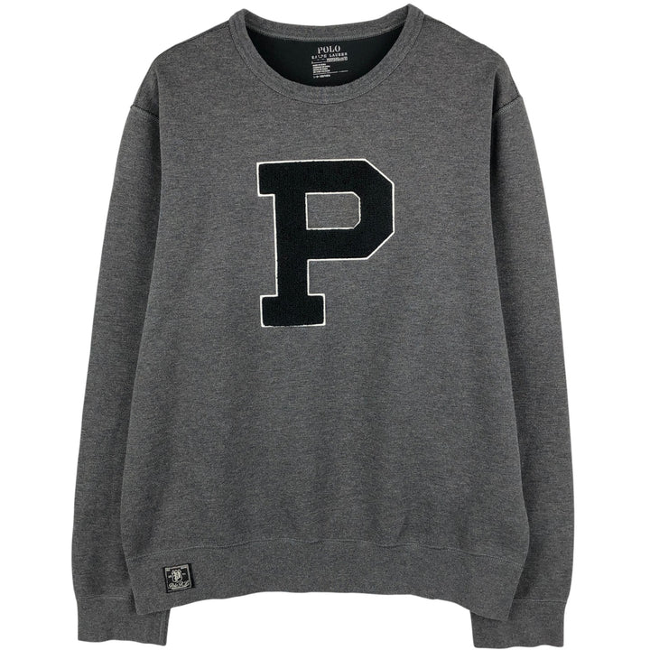 Ralph Lauren POLO RALPH LAUREN logo sweatshirt, men's size L polyester gray type Vintage Second Hand