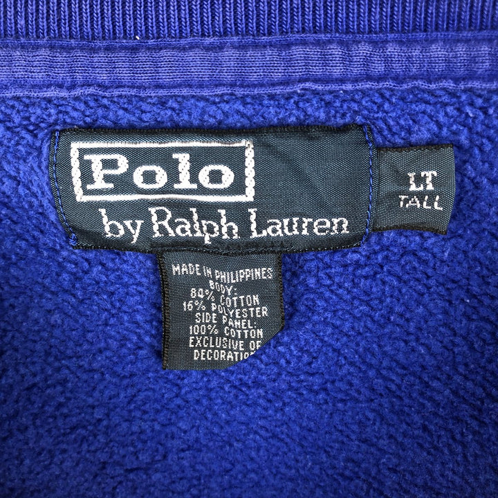 Ralph Lauren POLO by Ralph Lauren One Point Logo Sweatshirt Trainer Men's L size cotton blue type Vintage Second Hand