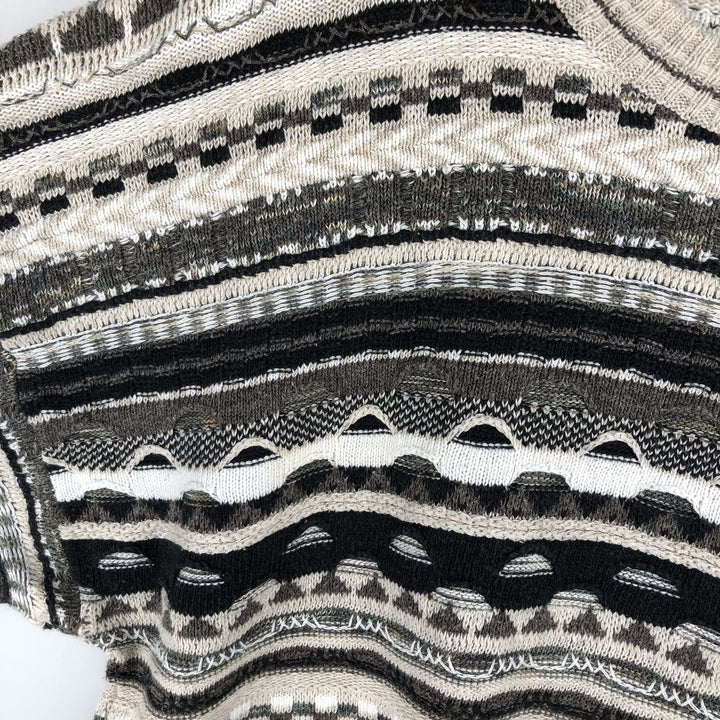 Marconi all-over print 3D knit sweater, men's size L cotton gray type Vintage Second Hand