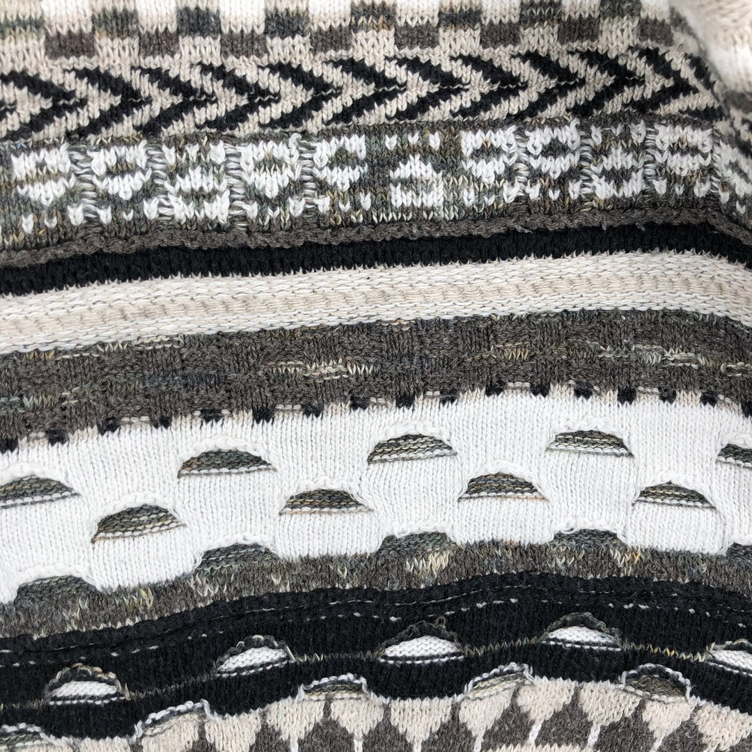 Marconi all-over print 3D knit sweater, men's size L cotton gray type Vintage Second Hand