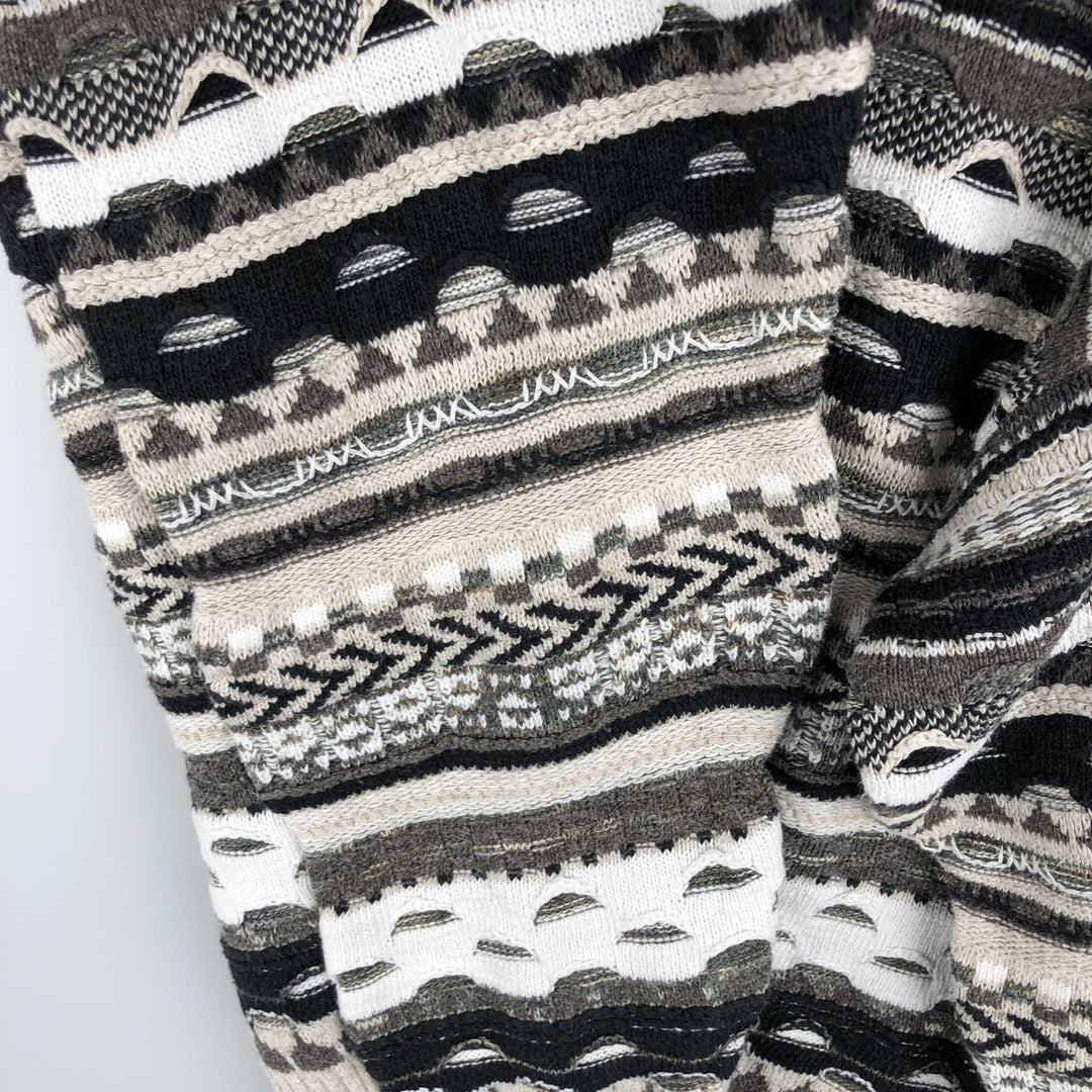 Marconi all-over print 3D knit sweater, men's size L cotton gray type Vintage Second Hand