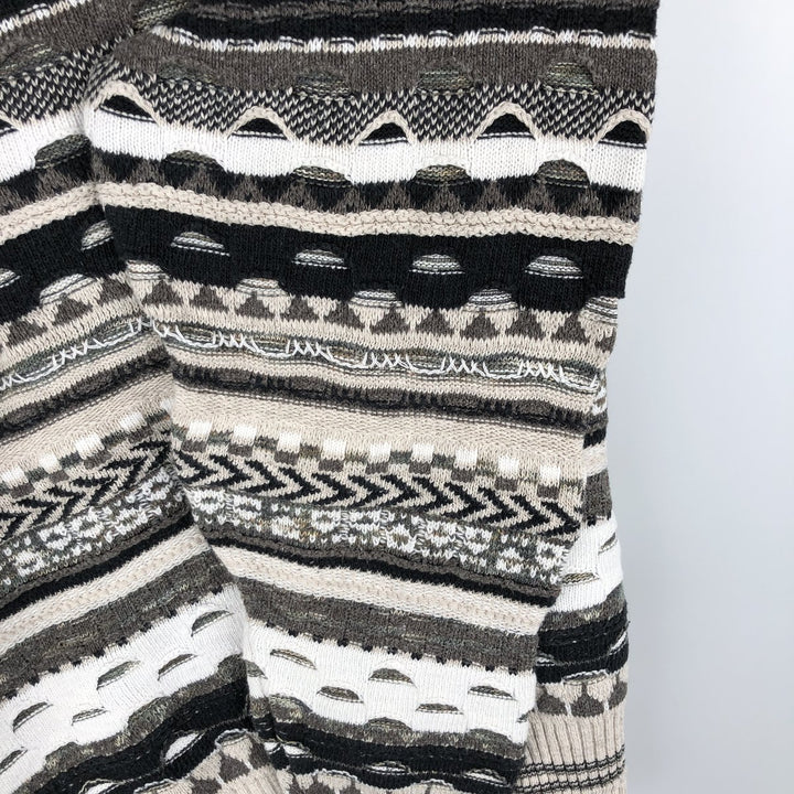Marconi all-over print 3D knit sweater, men's size L cotton gray type Vintage Second Hand