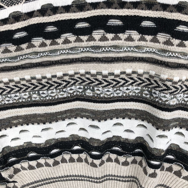 Marconi all-over print 3D knit sweater, men's size L cotton gray type Vintage Second Hand