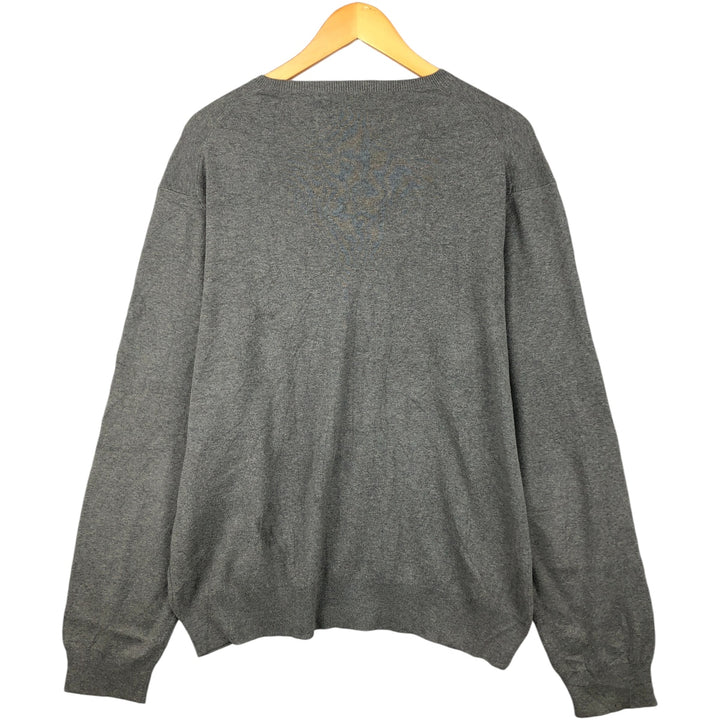 Ralph Lauren POLO by Ralph Lauren V-neck Pima cotton knit sweater, men's size XXL Pima Cotton gray type Vintage Second Hand