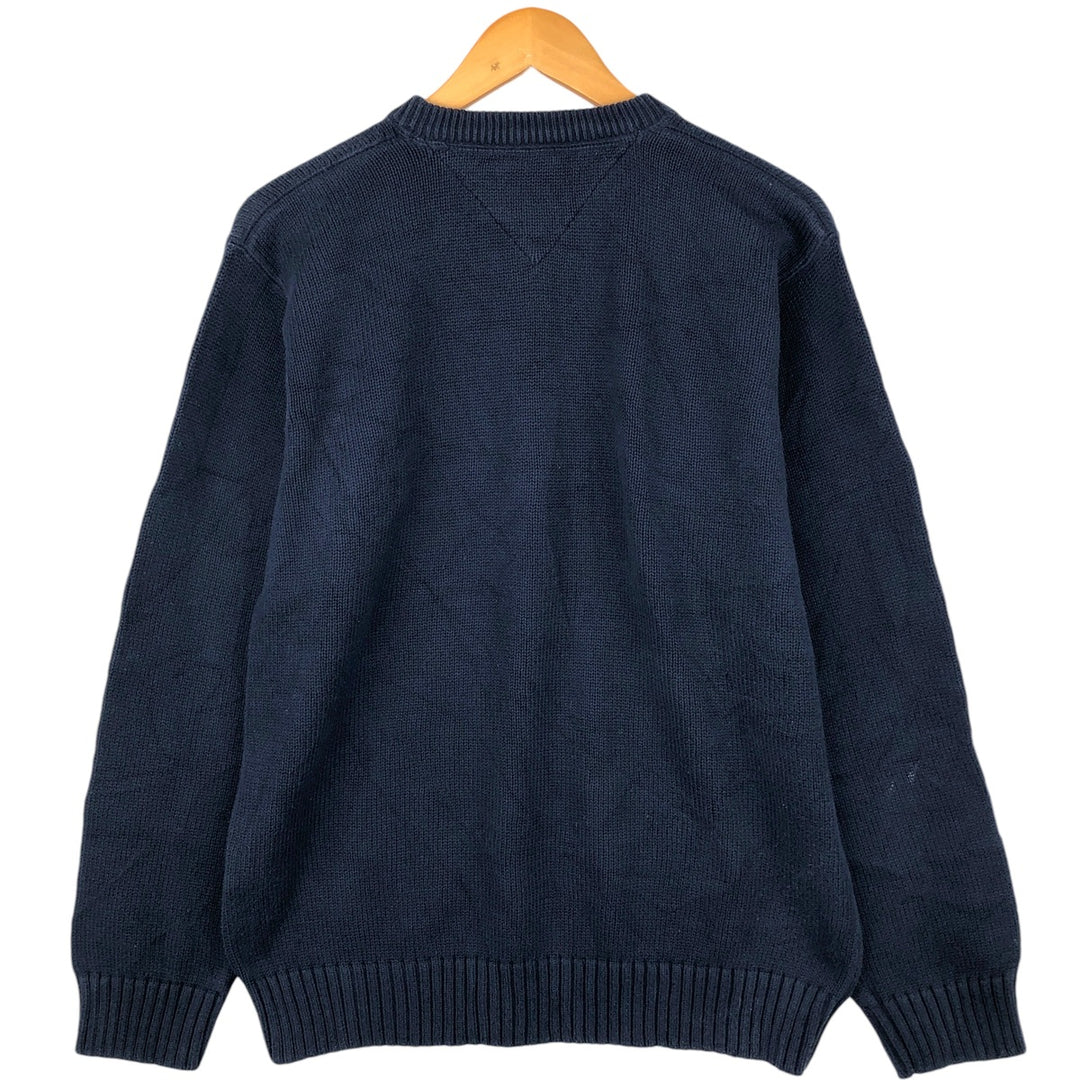Tommy Hilfiger cotton knit sweater, men's size M cotton navy blue type Vintage Second Hand